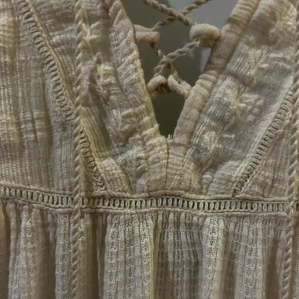 Lucky Brand Cream Sleeveless textured tank Top size 1X knit & woven - Picture 3 of 15